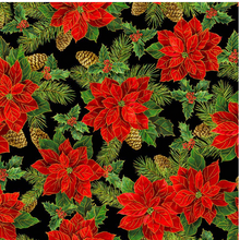 Load image into Gallery viewer, CHRISTMAS POINSETTA FABRIC

