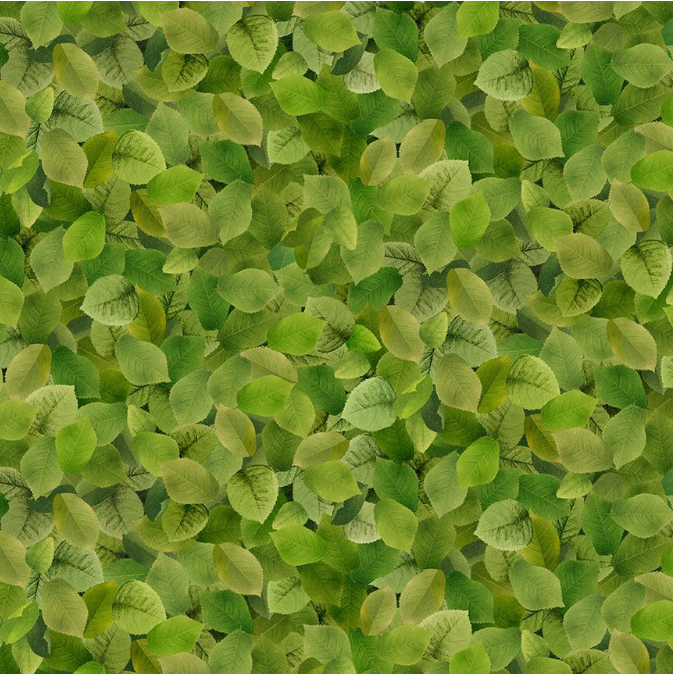 PACKED GREEN LEAVES FABRIC