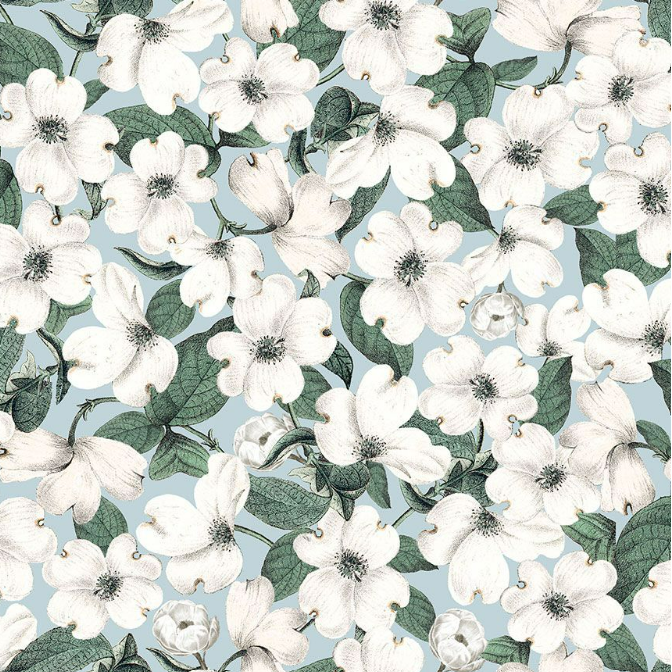 PACKED WHITE FLOWERS FABRIC