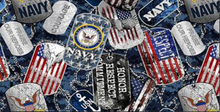 Load image into Gallery viewer, UNITED STATES MILITARY DOGTAGS NAVY FABRIC
