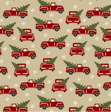 Load image into Gallery viewer, RED TRUCK HOLIDAY FLANNEL BEIGE
