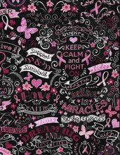 Load image into Gallery viewer, PINK RIBBON CHALKBOARD FABRIC
