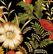 Load image into Gallery viewer, AUTUMN BOUQUET FLANNEL BLACK FABRIC

