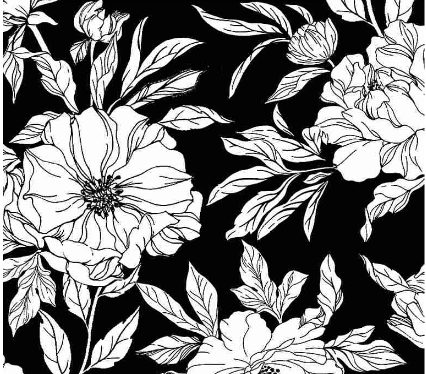DRAWN TOSSED FLORALS FABRIC